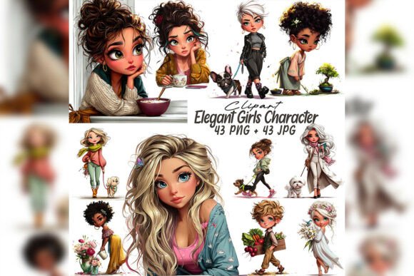 Download Whimsical Elegant Girl Watercolor Art - Elegant Collection