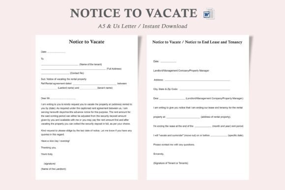 Download Notice to Vacate,rental Property - Property Collection