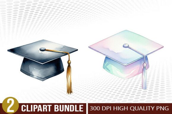 Download Academic Graduation Cap Clipart Bundle - Graduation Collection