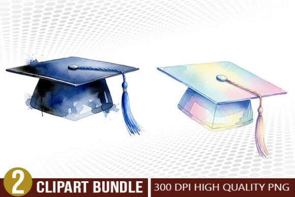 Download Academic Graduation Cap Clipart Bundle - Graduation Collection