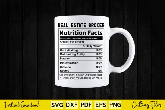 Download Funny Real Estate Broker Nutrition Facts - Estate Collection